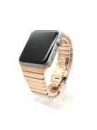 Solid Stainless Steel Link Bracelet Watch Strap for Apple Watch Series 10 42mm / 9 8 7 41mm / SE (2023) SE (2022) SE 6 5 4 40mm / 3 2 1 38mm - Rose Gold Color