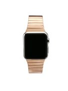 Solid Stainless Steel Link Bracelet Watch Strap for Apple Watch Series 10 42mm / 9 8 7 41mm / SE (2023) SE (2022) SE 6 5 4 40mm / 3 2 1 38mm - Rose Gold Color