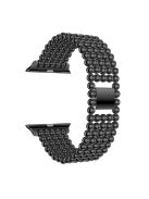 Solid Zinc Alloy Beads Link Chain Watch Band for Apple Watch Series 10 42mm / 9 8 7 41mm / SE (2023) SE (2022) SE 6 5 4 40mm / 3 2 1 38mm - Black