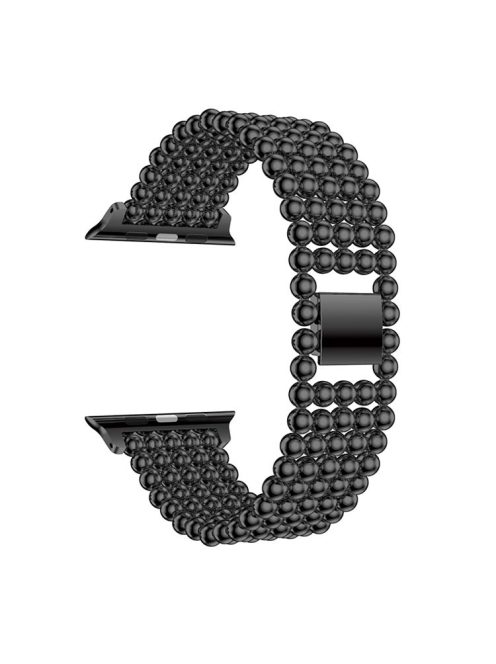 Solid Zinc Alloy Beads Link Chain Watch Band for Apple Watch Series 10 42mm / 9 8 7 41mm / SE (2023) SE (2022) SE 6 5 4 40mm / 3 2 1 38mm - Black