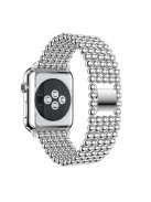 Solid Zinc Alloy Beads Link Chain Watch Strap Replacement for Apple Watch Series 10 42mm / 9 8 7 41mm / SE (2023) SE (2022) SE 6 5 4 40mm / 3 2 1 38mm - Silver Color