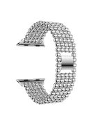 Solid Zinc Alloy Beads Link Chain Watchband for Apple Watch Series 10 46mm / Ultra 2 Ultra 49mm / 9 8 7 45mm / SE (2023) SE (2022) SE 6 5 4 44mm / 3 2 1 42mm - Silver Color