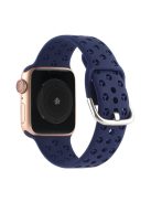 Sport Bands for Apple Watch Series 10 42mm / 9 8 7 41mm / SE (2023) SE (2022) SE 6 5 4 40mm / 3 2 1 38mm Soft Silicone Hollow Waterproof Watch Strap - Dark Blue