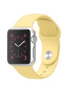 Sport Bands for Apple Watch Series 10 42mm / 9 8 7 41mm / SE (2023) SE (2022) SE 6 5 4 40mm / 3 2 1 38mm Soft Silicone Watch Strap (Standard Size: S / M) - Creamy Yellow