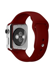   Sport Bands for Apple Watch Series 10 42mm / 9 8 7 41mm / SE (2023) SE (2022) SE 6 5 4 40mm / 3 2 1 38mm Soft Silicone Watch Strap (Standard Size: S / M) - Wine Red