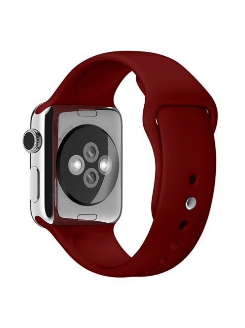 Sport Bands for Apple Watch Series 10 42mm / 9 8 7 41mm / SE (2023) SE (2022) SE 6 5 4 40mm / 3 2 1 38mm Soft Silicone Watch Strap (Standard Size: S / M) - Wine Red