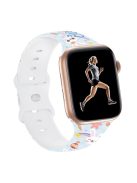 Sport Strap for Apple Watch Series 10 42mm / 9 8 7 41mm / SE (2023) SE (2022) SE 6 5 4 40mm / 3 2 1 38mm Silicone Pattern Watch Band - Easter Pattern 1