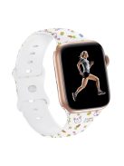 Sport Strap for Apple Watch Series 10 42mm / 9 8 7 41mm / SE (2023) SE (2022) SE 6 5 4 40mm / 3 2 1 38mm Silicone Pattern Watch Band - Easter Pattern 2