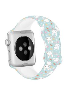   Sport Strap for Apple Watch Series 10 42mm / 9 8 7 41mm / SE (2023) SE (2022) SE 6 5 4 40mm / 3 2 1 38mm Silicone Pattern Watch Band - Easter Pattern 3