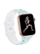 Sport Strap for Apple Watch Series 10 42mm / 9 8 7 41mm / SE (2023) SE (2022) SE 6 5 4 40mm / 3 2 1 38mm Silicone Pattern Watch Band - Easter Pattern 6