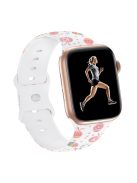 Sport Strap for Apple Watch Series 10 42mm / 9 8 7 41mm / SE (2023) SE (2022) SE 6 5 4 40mm / 3 2 1 38mm Silicone Pattern Watch Band - Easter Pattern 7