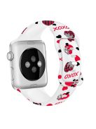 Sport Strap for Apple Watch Series 10 42mm / 9 8 7 41mm / SE (2023) SE (2022) SE 6 5 4 40mm / 3 2 1 38mm Silicone Pattern Watch Band - Hugging Panda / White 01