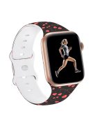 Sport Strap for Apple Watch Series 10 42mm / 9 8 7 41mm / SE (2023) SE (2022) SE 6 5 4 40mm / 3 2 1 38mm Silicone Pattern Watch Band - Red Heart 05