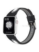 Sports Bi-Color Watch Band Breathable Silicone Strap for Apple Watch Series 10 42mm / 9 8 7 41mm / 6 5 4 SE SE (2022) SE (2023) 40mm / 3 2 1 38mm - Black / Grey