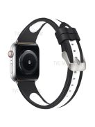 Sports Bi-Color Watch Band Breathable Silicone Strap for Apple Watch Series 10 42mm / 9 8 7 41mm / 6 5 4 SE SE (2022) SE (2023) 40mm / 3 2 1 38mm - Black / White