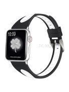 Sports Bi-Color Watch Band Breathable Silicone Strap for Apple Watch Series 10 42mm / 9 8 7 41mm / 6 5 4 SE SE (2022) SE (2023) 40mm / 3 2 1 38mm - Black / White