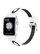 Sports Bi-Color Watch Band Breathable Silicone Strap for Apple Watch Series 10 42mm / 9 8 7 41mm / 6 5 4 SE SE (2022) SE (2023) 40mm / 3 2 1 38mm - White / Black