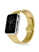 Stainless Steel Butterfly Clasp Watch Band Link Bracelet for Apple Watch Series 10 42mm / 9 8 7 41mm / SE (2023) SE (2022) SE 6 5 4 40mm / 3 2 1 38mm - Gold