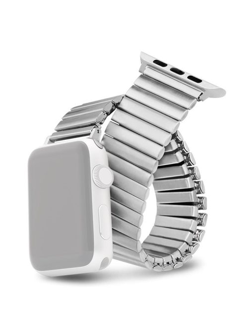 Stainless Steel Elastic Strap Stretch Spring Flex Radial Strap for Apple Watch Ultra 49mm / Ultra 2 49mm / Series 9 45mm / SE (2023) 44mm / Series 8 / 7 45mm / Series 6 / 5 / 4 / SE / SE (2022) 44mm / Series 3 / 2 / 1 42mm - Silver