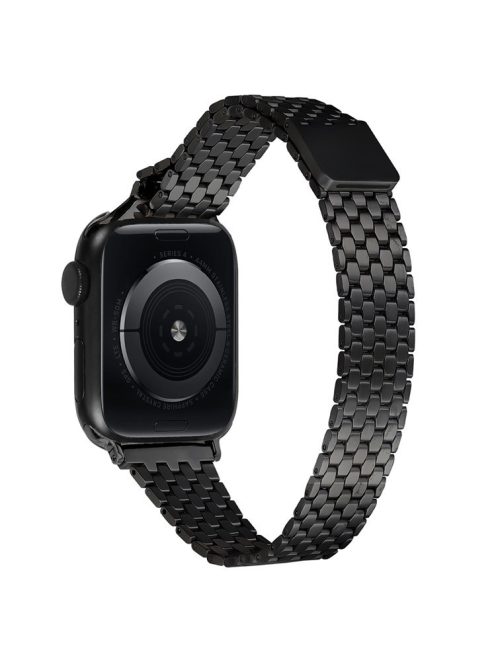 Stainless Steel Strap for Apple Watch 10 46mm / Ultra 2 / Ultra 49mm / 9 8 7 45mm / SE (2023) SE (2022) SE 6 5 4 44mm / 3 2 1 42mm Magnetic Buckle Band - Black