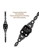 Stainless Steel Watch Band for Apple Watch Series 10 46mm / Ultra 2 Ultra 49mm /  Series 9 8 7 45mm / 6 5 4 SE (2023) SE (2022) SE 44mm / 3 2 1 42mm Butterfly Rhinestone Decor Bracelet Strap - Black