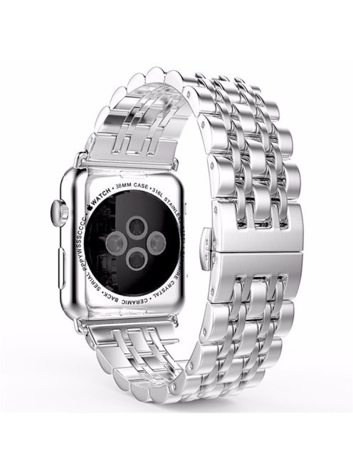 Stainless Steel Watch Band Strap Replacement for Apple Watch Ultra 49mm / Ultra 2 49mm / Series 9 45mm / SE (2023) 44mm / Series 8 45mm / 7 45mm / Apple Watch Series 6 SE SE (2022) 5 4 44mm / Series 3 2 1 42mm - Silver