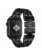 Steel Wrist Watch Band for Apple Watch Series 10 42mm / 9 8 7 41mm / 6 5 4 SE SE (2022) SE (2023) 40mm / 3 2 1 38mm - Black