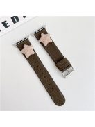 Strap For Apple Watch Series 10 42mm / 9 8 7 41mm / 6 5 4 SE (2023) SE (2022) SE 40mm / 3 2 1 38mm Genuine Cow Leather Watch Band Star Decor - Tan