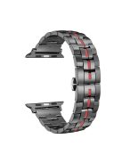 Strap For Apple Watch Series 10 42mm / 9 8 7 41mm / SE (2023) SE (2022) SE  6 5 4 40mm / 3 2 1 38mm Alloy Watch Band - Black+Red