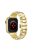 Strap For Apple Watch Series 10 42mm / 9 8 7 41mm / SE (2023) SE (2022) SE  6 5 4 40mm / 3 2 1 38mm Alloy Watch Band - Golden+White