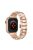 Strap For Apple Watch Series 10 42mm / 9 8 7 41mm / SE (2023) SE (2022) SE  6 5 4 40mm / 3 2 1 38mm Alloy Watch Band - Rose Gold+White