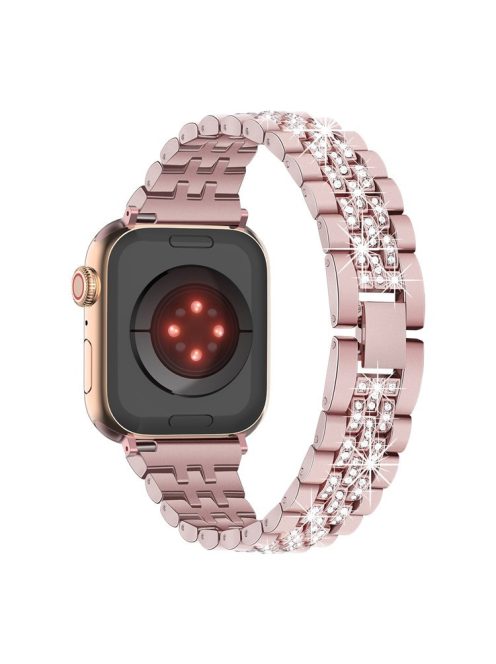 Strap for Apple Watch Series 10 42mm / 9 8 7 41mm / SE (2023) SE (2022) SE 6 5 4 40mm / 3 2 1 38mm Metal Watch Band - Rose Pink