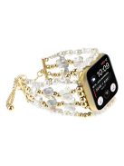 Strap for Apple Watch Series 10 42mm / 9 8 7 41mm / SE (2023) SE (2022) SE 6 5 4 40mm / 3 2 1 38mm Metal Watch Band - Transparent / Gold