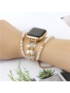 Strap for Apple Watch Series 10 42mm / 9 8 7 41mm / SE (2023) SE (2022) SE 6 5 4 40mm / 3 2 1 38mm Metal Watch Band - Transparent / Gold