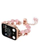 Strap for Apple Watch Series 10 42mm / 9 8 7 41mm / SE (2023) SE (2022) SE 6 5 4 40mm / 3 2 1 38mm Pearls Watch Strap Chain Band - Pink Pearl / Rose Gold