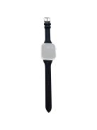 Strap for Apple Watch Series 10 42mm / 9 8 7 41mm / SE (2023) SE (2022) SE 6 5 4 40mm / 3 2 1 38mm Slim Leather Watch Band - Black