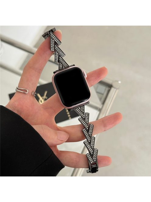 Strap For Apple Watch Series 10 42mm / 9 8 7 41mm / SE (2023) SE (2022) SE 6 5 4 40mm / 3 2 1 38mm Zinc Alloy Watch Band - Black