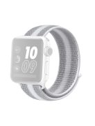 Stripe Nylon Weaven Smart Watch Band for Apple Watch Series 10 42mm / 9 8 7 41mm / SE (2023) SE (2022) SE 6 5 4 40mm / 3 2 1 38mm - Grey