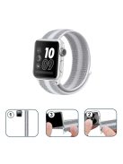 Stripe Nylon Weaven Smart Watch Band for Apple Watch Series 10 42mm / 9 8 7 41mm / SE (2023) SE (2022) SE 6 5 4 40mm / 3 2 1 38mm - Grey