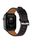 Stylish Genuine Leather Smart Watch Replacement Strap for Apple Watch Series 10 42mm / 9 8 7 41mm / 6 5 4 SE SE (2022) SE (2023) 40mm / 3 2 1 38mm - Black