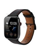 Stylish Genuine Leather Smart Watch Replacement Strap for Apple Watch Series 10 42mm / 9 8 7 41mm / 6 5 4 SE SE (2022) SE (2023) 40mm / 3 2 1 38mm - Black