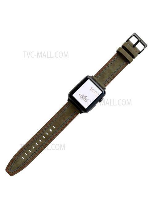 Stylish Genuine Leather Smart Watch Replacement Strap for Apple Watch Series 10 42mm / 9 8 7 41mm / 6 5 4 SE SE (2022) SE (2023) 40mm / 3 2 1 38mm - Green