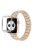 Stylish Rhinestone Decor 3 Beads Stainless Steel Watchband + PC Watch Case Protective Cover for Apple Watch Series 6 / 5 / 4 / SE 44mm / SE (2022) 44mm -  Retro Gold