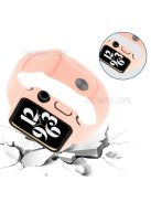 Tempered Glass Screen Protector PC Watch Case Cover + Silicone Watch Band for Apple Watch Series 7 41mm - Light Pink