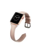 Thin Genuine Leather Watch Band for Apple Watch Series 10 42mm / 9 8 7 41mm / SE (2023) SE (2022) SE 6 5 4 40mm / 3 2 1 38mm - Pink