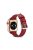 Thin Genuine Leather Watch Band Replacement for Apple Watch Series 10 42mm / 9 8 7 41mm / SE (2023) SE (2022) SE 6 5 4 40mm / 3 2 1 38mm - Red