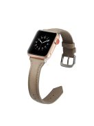 Thin Genuine Leather Watch Strap Replacement for Apple Watch Series 10 42mm / 9 8 7 41mm / SE (2023) SE (2022) SE 6 5 4 40mm / 3 2 1 38mm - Grey