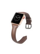 Thin Genuine Leather Wristwatch Band for Apple Watch Series 10 42mm / 9 8 7 41mm / SE (2023) SE (2022) SE 6 5 4 40mm / 3 2 1 38mm - Dark Brown