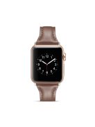 Thin Genuine Leather Wristwatch Band for Apple Watch Series 10 42mm / 9 8 7 41mm / SE (2023) SE (2022) SE 6 5 4 40mm / 3 2 1 38mm - Dark Brown