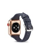 Thin Genuine Leather Wristwatch Strap for Apple Watch Series 10 42mm / 9 8 7 41mm / SE (2023) SE (2022) SE 6 5 4 40mm / 3 2 1 38mm - Blue